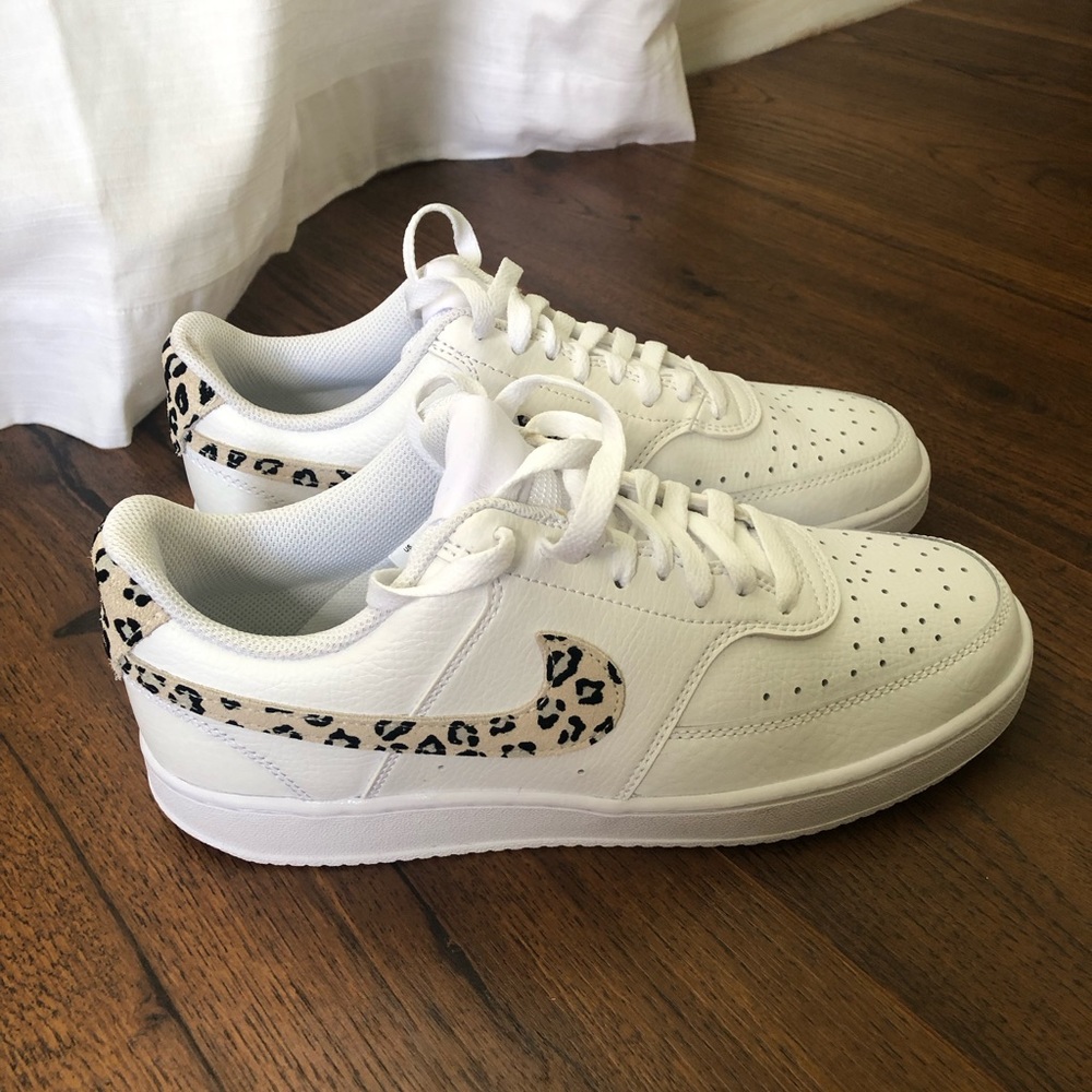 Nike White Cheetah Print Sneakers